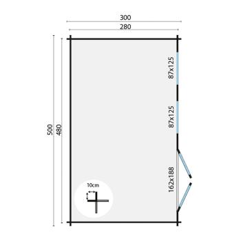 Gartenhaus Aiste 500x300 cm